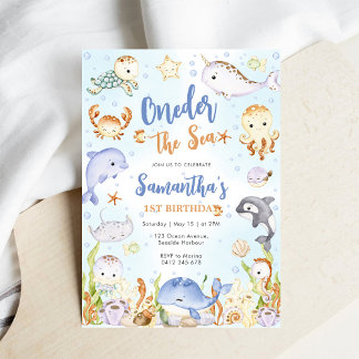 Oneder The Sea 1. Geburtstagseinladung Einladung