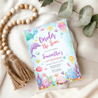 Oneder The Sea 1. Geburtstagseinladung Einladung