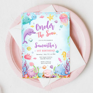 Oneder The Sea 1st Birthday Invitation Einladung