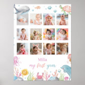 Oneder The Sea Birthday 12 Foto Meilenstein Poster (Vorne)