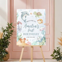 Oneder the Sea Birthday Welcome Sign