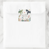 Oneder the Sea First Birthday Envelope Gunst Quadratischer Aufkleber (Tasche)
