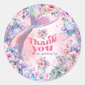 Oneder The Sea Flower Glitter Mermaid Thank you Runder Aufkleber (Vorderseite)