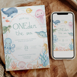 Oneder the Sea Geburtstagseinladung Unter dem Meer Einladung