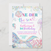  Oneder the sea mermaid 1st birthday invitation Einladung (Vorderseite)