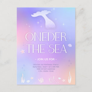 Oneder the Sea Whimsical Funkelnde Meerjungfrau Ge Postkarte