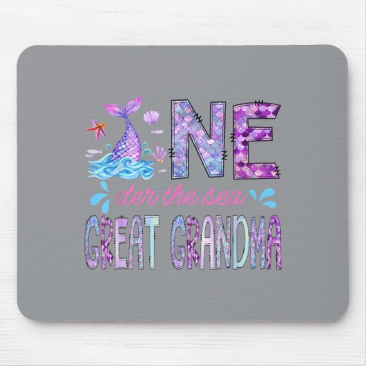 Oneder Unter Dem Meer Urgroßmutter 1. Geburtstag Mousepad (Vorne)
