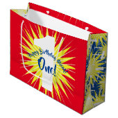 Onedera 1. Geburtstag Party Große Geschenktüte (Vorderseite Schrägansicht)