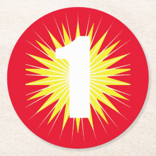 Onedera 1. Geburtstag Party Runder Pappuntersetzer