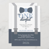 ONEderf Birthday Party Invitation, Bow Krawatte Einladung (Vorne/Hinten)