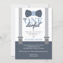 ONEderf Birthday Party Invitation, Bow Krawatte Einladung