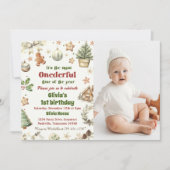 Onederful 1. Geburtstag Cookies Weihnachts-Foto Einladung (Vorderseite)