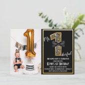 Onederful 1st Birthday Foto Einladung (Stehend Vorderseite)