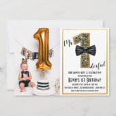 Onederful 1st Birthday Foto Einladung (Vorderseite)