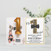 Onederful 1st Birthday Foto Einladung (Stehend Vorderseite)