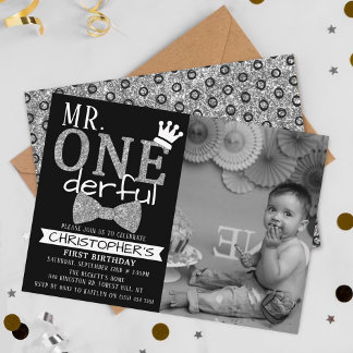 ONEderful 1st Birthday Foto Einladungen
