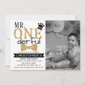 ONEderful 1st Birthday Foto Einladungen (Vorderseite)