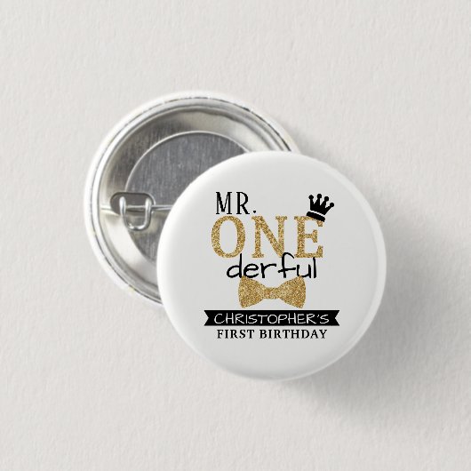 ONEderful 1st Birthday Gastgeschenk Button (Vorne & Hinten)