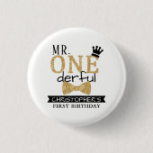 ONEderful 1st Birthday Gastgeschenk Button (Vorderseite)