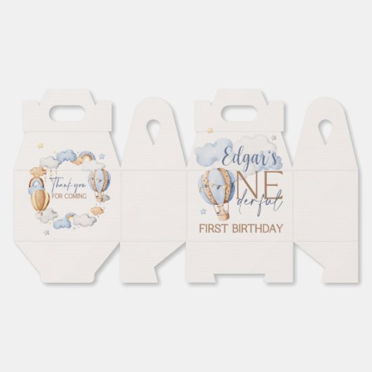ONEderful 1st Birthday Hot Air Ballon Party Boxes Geschenkschachtel (Ungeklappt)