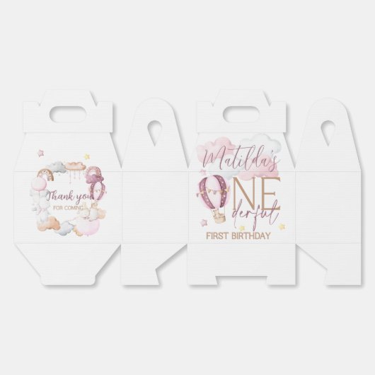 ONEderful 1st Birthday Party Boxes - Pink Geschenkschachtel (Ungeklappt)