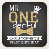 ONEderful 1st Birthday Party Rechteckiger Pappuntersetzer (Vorderseite)