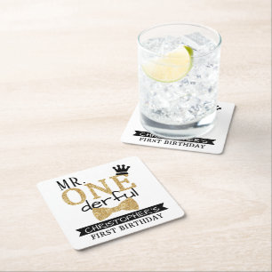 ONEderful 1st Birthday Party Rechteckiger Pappuntersetzer