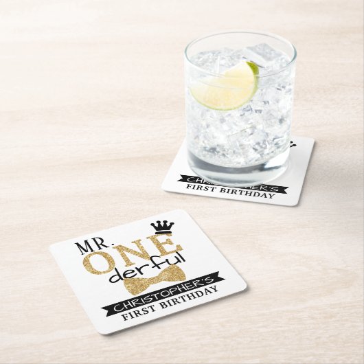 ONEderful 1st Birthday Party Rechteckiger Pappuntersetzer (Vor Ort)