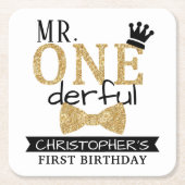 ONEderful 1st Birthday Party Rechteckiger Pappuntersetzer (Vorderseite)