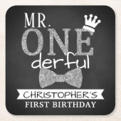 ONEderful 1st Birthday Party Rechteckiger Pappuntersetzer (Vorderseite)