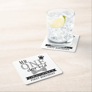 ONEderful 1st Birthday Party Rechteckiger Pappuntersetzer