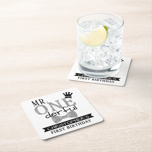 ONEderful 1st Birthday Party Rechteckiger Pappuntersetzer (Vor Ort)