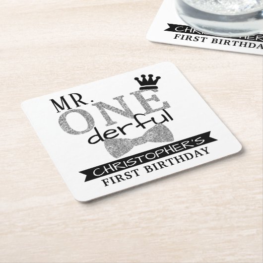 ONEderful 1st Birthday Party Rechteckiger Pappuntersetzer (angewinkelt)