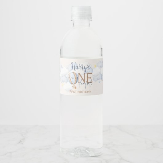ONEderful 1st Birthday Water Flasche Labels Wasserflaschenetikett (Vorderseite)