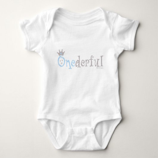 ONEderful BABY (blau) Baby Strampler (Vorderseite)