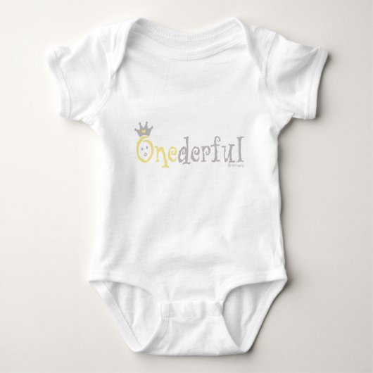 ONEderful BABY (Gelb) Baby Strampler (Vorderseite)