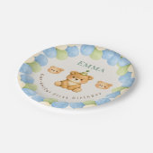 Onederful Bear First Birthday Paper Plates Pappteller (Schrägansicht)