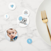 Onederful Birthday Blue Custom Foto Konfetti (Gruppe)