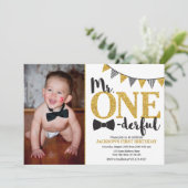 ONEderful Birthday Einladung mit Foto (Stehend Vorderseite)