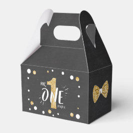 Onederful Birthday Gefallen Box Bow Krawatte Black Geschenkschachtel