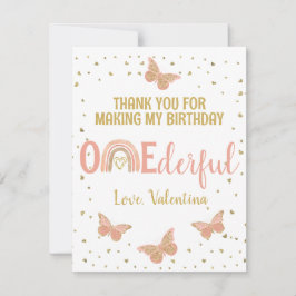 ONEderful Birthday Pink Butterflies Danke Karte