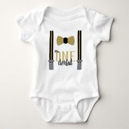 ONEderful Birthday Shirt in Black and Imitats Gold
