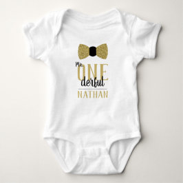 ONEderful Birthday Shirt in Black and Imitats Gold