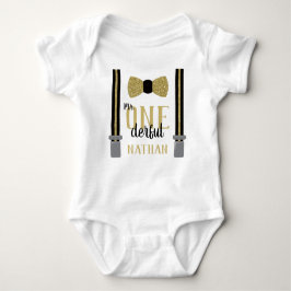 ONEderful Birthday Shirt in Black and Imitats Gold