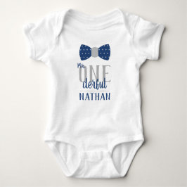 ONEderful Birthday Shirt in Blue and Gray