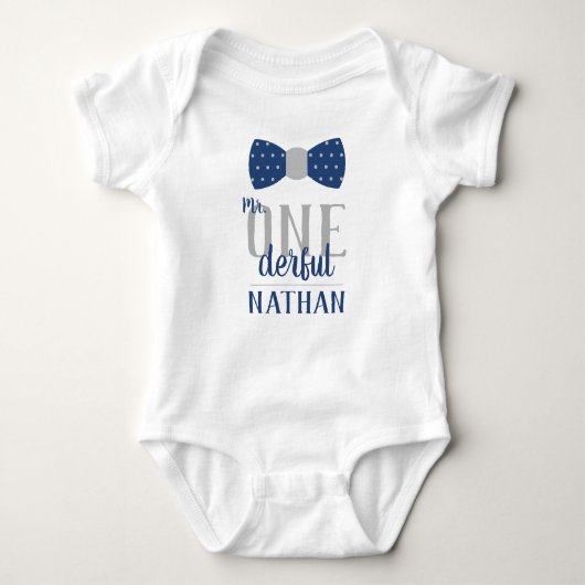 ONEderful Birthday Shirt in Blue and Gray (Vorderseite)