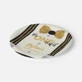 Onederful black and gold bow Krawatte Pappteller (Schrägansicht)