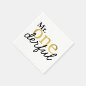 Onederful Black and Gold Party Napkins Serviette (Ecke)