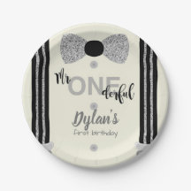 Onederful black and silver bow Krawatte