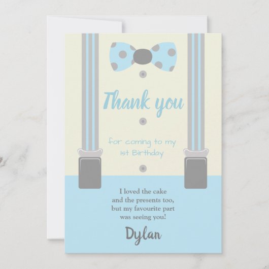 Onederful blue and gray bow Krawatte Einladung (Vorderseite)